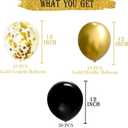 7 x JOJO FLY 50 Pcs 12 Inches Black and Gold Balloons, Gold Confetti Balloons, Gold Metallic Balloon, Hollywood, Birthday Party Decorations, Graduation Balloon Garland Arch Kit, New Years Eve Decorations