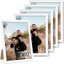 Heimlove 8x10 Picture Frame Set of 5,Photo Frames Display Pictures 8"x10",White Picture Frames 8x10 Wall Gallery Collage Wall Mount or Tabletop Display for Certificate Document