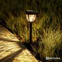 Solar Pathway Lights, Super Bright Solar Lights Outdoor Waterproof, 2 Pack Glass Solar Garden LED Lights, Landscape Lighting Decorative for Path, Yard, Patio, Walkway, Driveway, Slate Black