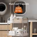 STARLATTA 3 Tier Rolling Cart with Lockable Wheels, Clear Acrylic Utility Trolley with Handle, Heavy-Duty Storage Organizer for Kitchen Bathroom Nursery Laundry - Snack Book Craft Organizer (Clear)