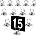 New Star Foodservice 23398 Ring-Clip Table Number Holder/Number Stand/Place Card Holder, Set of 12, 1.5-Inch (Green)