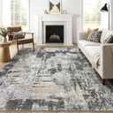 8x10 Area Rugs Living Room: Washable Large Abstract Modern Soft Rug Stain Resistant Indoor Floor Non Slip Accent Carpet for Bedroom Nursery Playroom Dining Room Office Dorm Home House- Black Gold