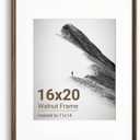 Axeman 16x20 Picture Frame, Walnut Wood Photo Frame, Matted to 11x14 Photos