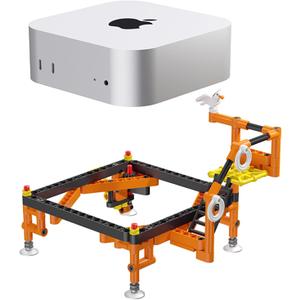 Mac mini M4/M4 Pro Stand,Drilling Platform Stand,Funny Mini PC HolderBuilding Block,DIY Assembly Bracket for Easier Startup