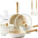 SENSARTE 13Pcs Ceramic Nonstick Cookware Set, Non-toxic Healthy Pots and Pans Set Ceramic Kitchen Frying Pans Set with Stay-cool Handle, PFAS/PTFE/PFOA Free, Dishwasher Safe, Induction Compatible