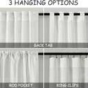 Natural Linen 102 Inch Long Curtains for Living Room 2 Panels Back Tab Pocket Ivory Semi Sheer Extra Long Curtains Linen Soft Material Light Filtering Window Panel Drapes for Dining Room 52X102