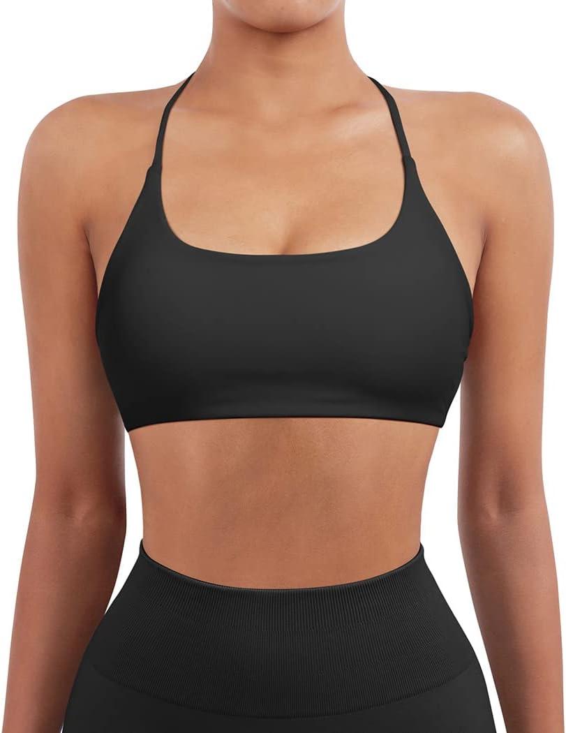 SUUKSESS Women Open Back Sports Bra Pack Strappy Workout Gym Yoga Crops