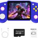 RG43H Pro Retro Handheld Game Console,Dual Game System with Powerful RK3562 Chip,4.3 Inch IPS Screen Retro Gaming Console,30+Emulators,Vibration Motor,HDMI TV Output,4000mAh Battery-64GB Klein Blue