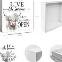 Highland Cow Bathroom Decor, Western Cow Wood Box Signs Desk Shelf Decoration, Western Bathroom Decor, Live Like Someone Left The Gate Open 5x5 Inch