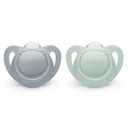 NUK | Orthodontic Pacifiers | Light Blue-Blue| 6-18 Months | Best Pacifier for Breastfed Babies | BPA Free | Shaped to Soothe Just Like Mom | 2-Pack (Blue)