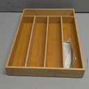 Silverware Organizer Kitchen Drawer Organizer Utensil Organizer Bamboo Silverware Holder Cutlery Organizer in Drawer Flatware Organizer Tray(5 slots, Natural