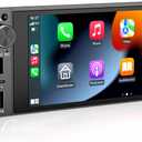 Single Din Touchscreen Radio Wireless Apple Car Play Wireless Android Auto, 6In Single Din Car Stereo with Mirror Link Bluetooth FM GPS Navigation SWC EQ