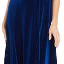 R&M Richards Women's Elegant Velvet Cold Shoulder Gown | Stretch Formal Dress W/Cap Sleeves Rhinestone Trim & Side Slit, Size 18W
