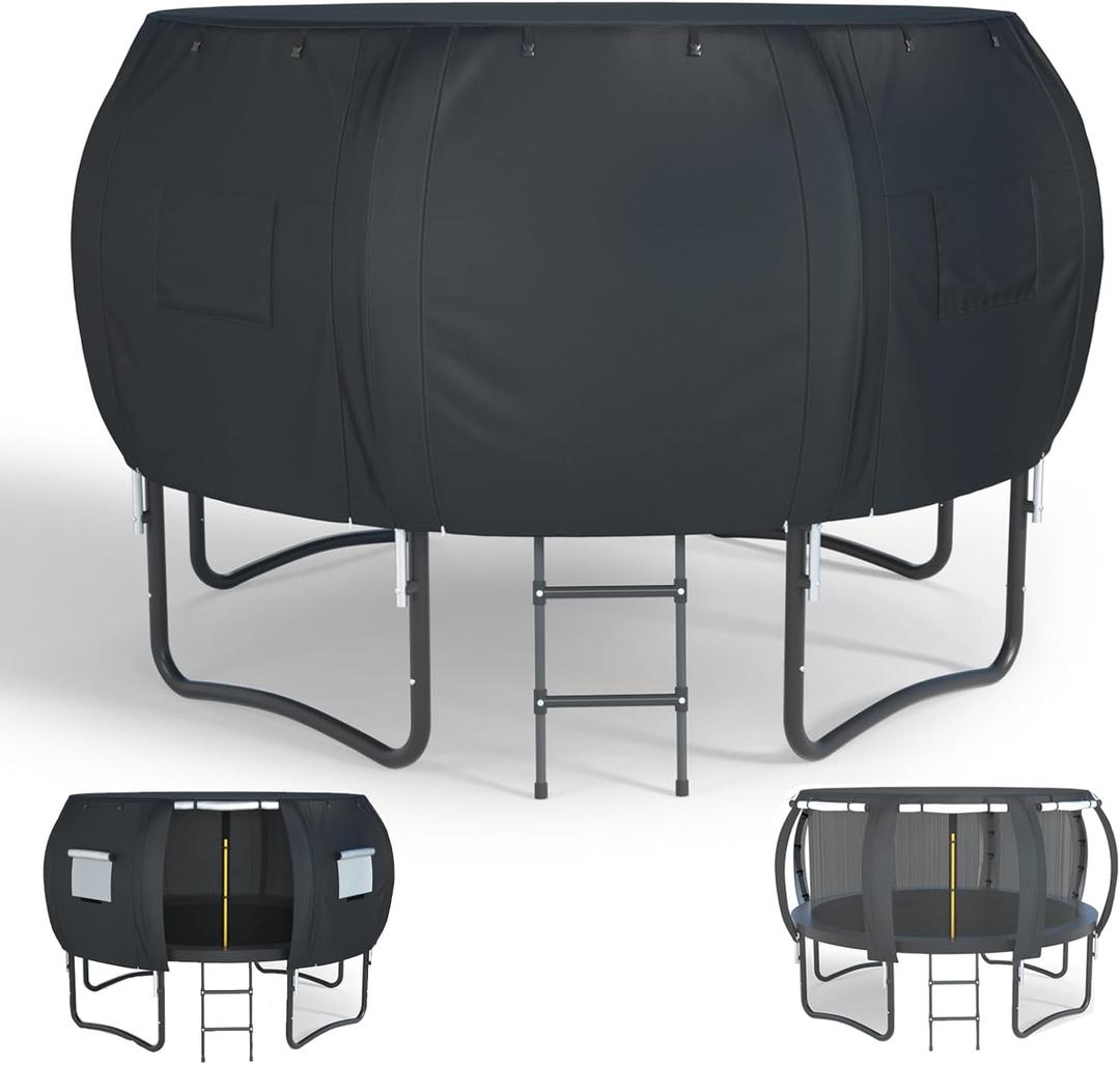 XCZ trampoline cover, trampoline tent, with ventilation Windows, open design. Suitable for 12tf eight-bar circular trampolines, sunshade/storage protection