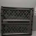 MYPET North States Paws Portable Pet Gate: 26-40" Wide. Pressure Mount. No Tools Needed. Made in USA, 23" Tall, Expandable, Durable Dog Gates for Doorways, Fieldstone Gray