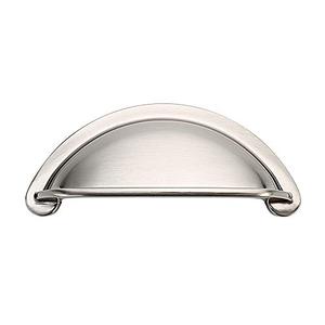 Alzassbg 10 Pack Brushed Satin Nickel Cabinet Cup Pulls, 3 Inch(76mm) Hole Centers Cabinet Handles Hardware Bin Cup Metal Drawer Pulls Handles AL3032SN
