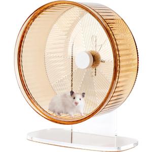 Super-Silent Hamster Exercise Wheel: Silent Spin Toys Hamster Running Wheels with Height Adjustable Stand for Hamsters Gerbils Mice Or Other Small Animals -8.5inch Yellow