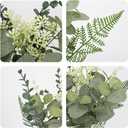 Mixed Artificial Eucalyptus Stems Bulk 3pcs 5 Kinds Faux Silver Dollar Eucalyptus Fern Leaves Picks Artificial Greenery Stems Sprays Bouquet for Vase DIY Wedding Bouquet Floral Arrangement Home Decor