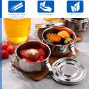 4 Pcs Small Stainless Steel Bento Box Bulk 13 oz Reusable 304 Stainless Steel Food Storage Containers with Lockable Clips to Leak Proof, Dishwasher Safe