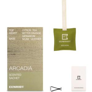 Car Air Freshener(Arcadia)-Long Lasting Scented Sachet, Luxury Car Fragrance Diffuser, Magnetic Vent Clip and Hanging Ribbon, Clean and Natural with Essential Oil, For Home Drawer and Closet
