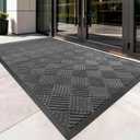 100pointONE Front Door Mat, Heavy Duty Indoor Outdoor Doormat, 60" x 36" Low Profile Outdoor Mats for Home Entrance, Stain and Fade Resistant Welcome Mat Ideal for High Traffic Area, Diamond Grey