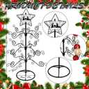 2 FT Jesus Iron Christmas Tree Ornament Display Stand with Hanger Hook Metal Ornament Display Tree Stand Hanger for Jesus Christmas Balls Bauble Decorations Gift Craft Tabletop(Black)