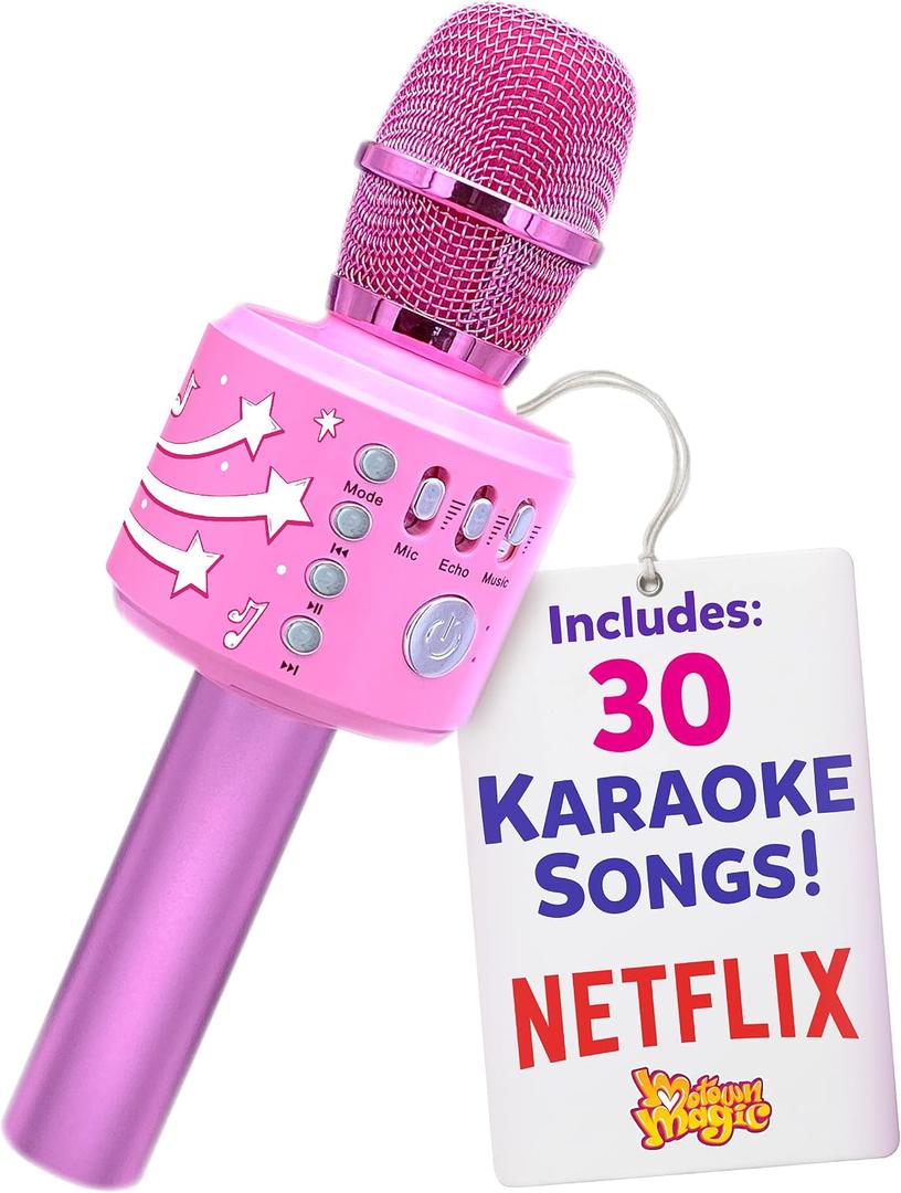 Move2Play Motown Magic, Bluetooth Karaoke Microphone | Includes 30 Famous Songs |Kids Karaoke Microphone | Birthday Gift for Boys and Girls Ages 3 4 5 6 7 8+