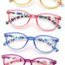 MODFANS Reading Glasses Women 4 Pack Fashion Ladies Readers 1.5 Strength,Women's for Reading Comfort Spring Hinge Arm Eyeglasses-Lightweightest Round Frame Look Stylish to Wear,Come with Pouch