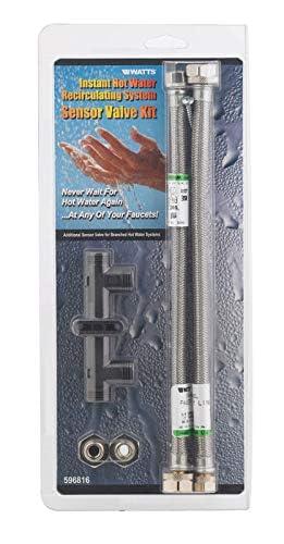 Watts Premier Replacement Sensor Valve Kit for 500800, 500805, HWRS-WH Watts Instant Hot Water Recirculation System, Two 12" Supply Lines, Two Reduced Fittings 1/2" FTP - 3/8" MPT, Two Mounting Screws (Packaging May Vary)
