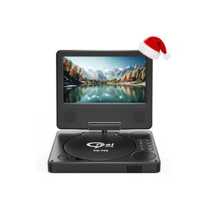 9.5" Portable DVD Player with 7.5" Swivel Display Screen, 5-Hour Built-in Rechargeable Battery, Car DVD Player,Supports SD Card/USB/CD/DVD and Multiple Disc Formats, High Volume Speaker