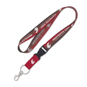 Washington State Cougars Gradient Lanyard with Detachable Buckle, 1"
 2 Pack