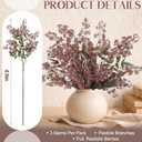 Dingion 3 Pcs 43 Inch Dusty Plum Berry Stem Artificial Spring Faux Sedum Stem Spray Flowers Realistic Flowers Branches Floral Picks for Vase Wedding Holiday Mantel DIY Harvest Seasonal Home Decor