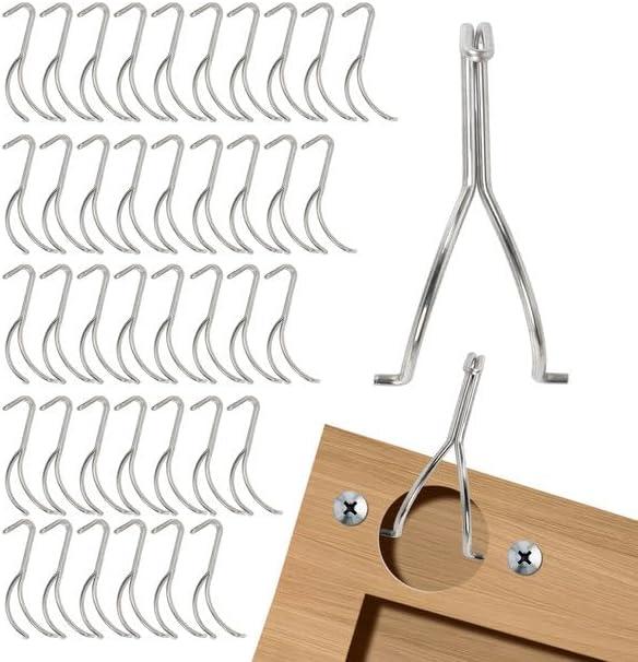 40 Pcs Cabinet Door Painting Hangers 4mm Thicken Metal Hooks for Painting No-Drill Spray Drying Rack Clips for Cabinet Door Brackets Paint Drying Hanging Hooks for DIY Wood Working Tools (40, 4 mm)