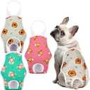 FuzzFables 3 Pack Washable Female Dog Diaper with Adjustable Suspender, Reusable Doggie Period Panties for Heat, Fixed Onesie for Active Dogs, Absorbent Leakproof XS