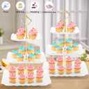 Coitak 5 Pieces Cupcake Stand Set, 2 Pieces 3 Tier Cupcake Stands with 3 Pieces Appetizer Trays, Dessert Tower Tray for Tea Party