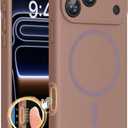 Miracase Magnetic for iPhone 17 Pro Case, Compatible with MagSafe, Integrated Silicone Camera Control Cover, 3.0mm Thicken Shockproof Drop Protection Phone Case for 17 Pro, Chocolate
