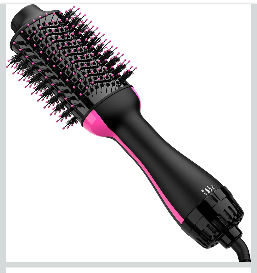 Hair Dryer Brush Blow Dryer in One, Upgraded 4 in 1 Hair Dryer and Styler Volumizer with Negative Ion Anti-frizz Ceramic Titanium Barrel Hot Air Hair Straightener Brush