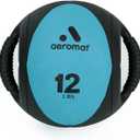 AEROMAT Dual Grip Power Medicine Balls for Abdominal Training and Rotational Movements - 9" Diameter - Weights Color-Coded, 9cm/12-Pound