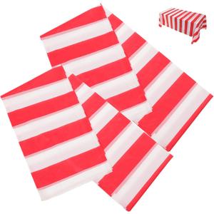 PRETYZOOM 2Pcs Circus Party Table Cover Striped Tablecloth for Birthday Party Decorations for Indoor Outdoor Festive Atmosphere
