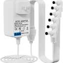 4.5V White Power Adapter, Compatible with Lemax Lighting Accessories 74295 74707 84428 44242 94527 94563 94565 94566 94564 64517 74269 Christmas mini Lighting Building Decoration (6 Output Heads)