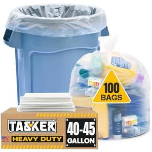 45 Gallon Clear Recycling Trash Bags, (Huge 100 Bags w/Ties) Extra Large Trash Bag Liners. 40 Gallon, 42 Gallon, 44 Gallon, 45 Gallon, 31 Gallon, 32 Gallon, 39 Gallon Clear Trash Can Liners