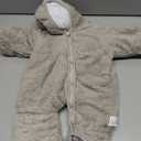 AiWMGL Newborn Baby Bear Outfit With Fold-Over Mittens and Footies 3-6 Months Girls Boys Winter Thickened Fleece Clothes Hooded Romper Snowsuit Gray