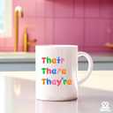 2 x Their There They're English Teacher Gifts from Students Editors Writers Teacher Appreciation Day Gifts Grammar Mugs Funny Coffee Ceramic Mug 11 oz White