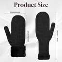 Winter Warm Mittens Cold Weather Gloves for Women, Cute Knit Gloves, Soft lining Cold Weather Accessories Gifts (Black)