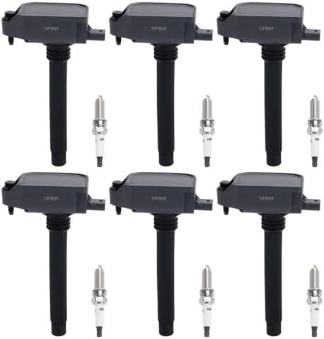 muge racing UF807 Ignition Coil Pack and Iridium Spark Plugs Compatible with Chrysler Pacifica 3.6L, Voyager 3.6L, Dodge Durango 3.6L, Jeep Grand Cherokee 3.6L, Wrangler 3.6L, Replace# 68223569AB