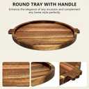 13" Round Acacia Wood Tray with 2 Built-in Handles | Versatile Serving Board for Coffee Table, Parties & Daily Dining | Large Charcuterie & Cheese Platter, Decorative Gift Tray