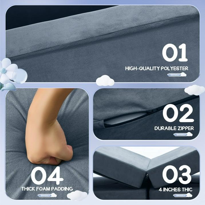 Pillows 3 Pack,  Multifunctional Play Pillows for Kids, Modular Toddler Pillows for Playroom, Gift for Kids, Gray