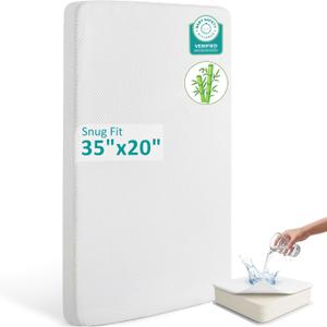 Bassinet Mattress 35x20 Rectangle Baby Waterproof Replacement Pad, Rectangle 20*35in