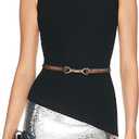 Aideeblue Adjustable Thin Belts For Womens Skinny Women waist Belt for Jeans Dresses Pants with Gold Metal Buckle