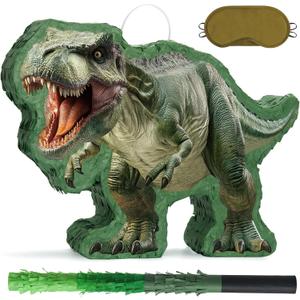 WERNNSAI Dinosaur Piata - Jungle Dinosaur Piata Bundle with Blindfold and Bat for Kids Boys Jungle Dinosaur World Birthday Party Decorations Family Games Dino Theme Party Supplies WERNNSAI Dinosaur Piata - Jungle Dinosaur Piata Bundle with Blindfold and Bat for Kids Boys Jungle Dinosaur World Birthday Party Decorations Family Games Dino Theme Party Supplies